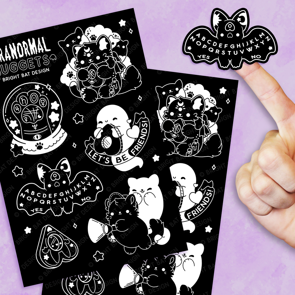 Paranormal Nuggets Sticker Sheets (2 Pack - Black)