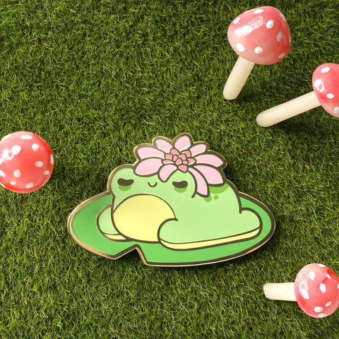 Lilypad Frog Nugget Enamel Pin