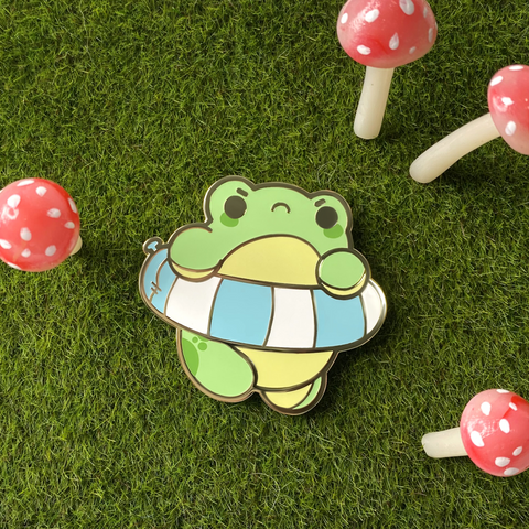 Swimming Frog Nugget Enamel Pin
