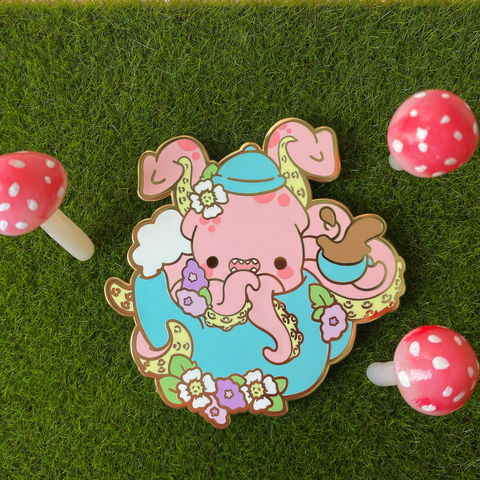 Teapot Kraken Enamel Pin