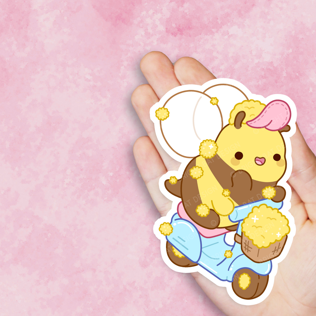 Pollen Sticker Pollen Delivery Bee Vinyl Sticker – Bright Bat Design