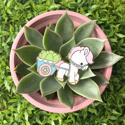 enamel planter pots Vintage Pony Planter Enamel Pin