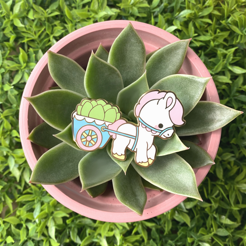 Vintage Pony Planter Enamel Pin