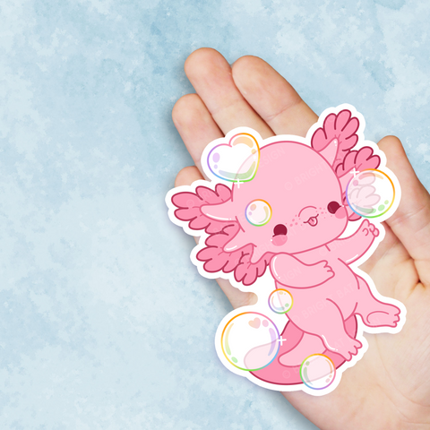 Rainbow Axolotl Vinyl Sticker