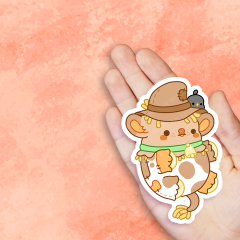 Patch the Scarecrow Cow Nugget Vinyl Sticker