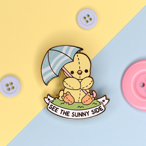See The Sunny Side Duck Enamel Pin