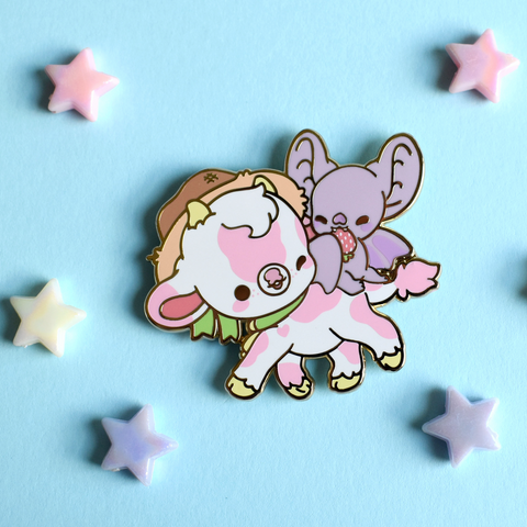 Shortcake and Bright Bat Enamel Pin