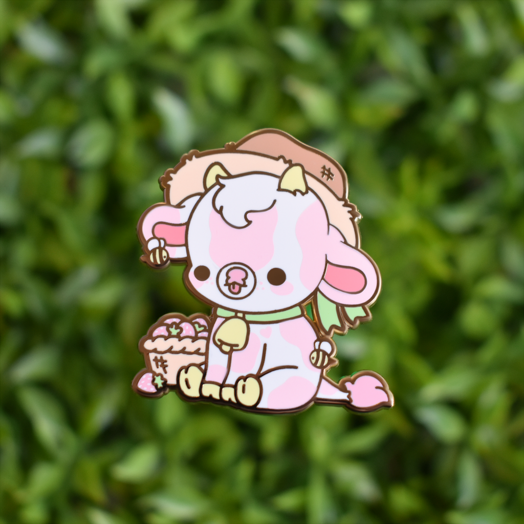 Shortcake the Strawberry Cow Enamel Pin