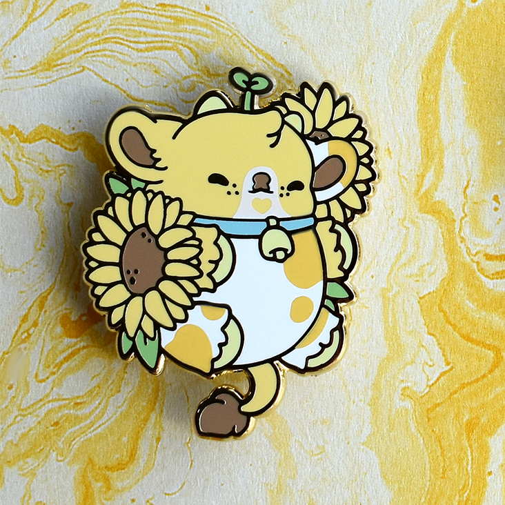 Sprout the Sunflower Cow Nugget Enamel Pin