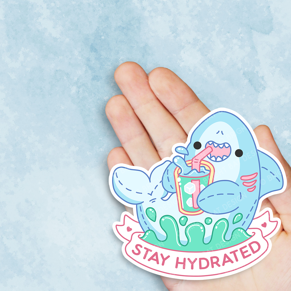 Stay Hydrated Shark Vinyl Sticker