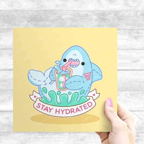 Stay Hydrated Shark Print