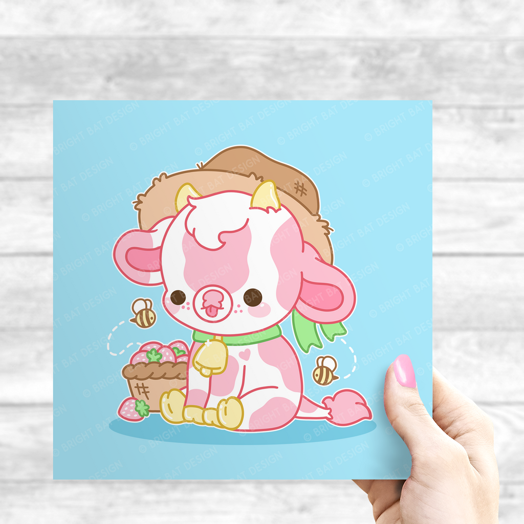 Shortcake the Strawberry Cow Print