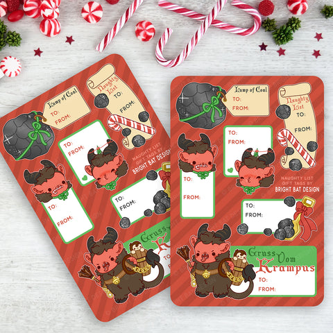 Krampus Naughty Gift Tag Sheets (2 Pack)