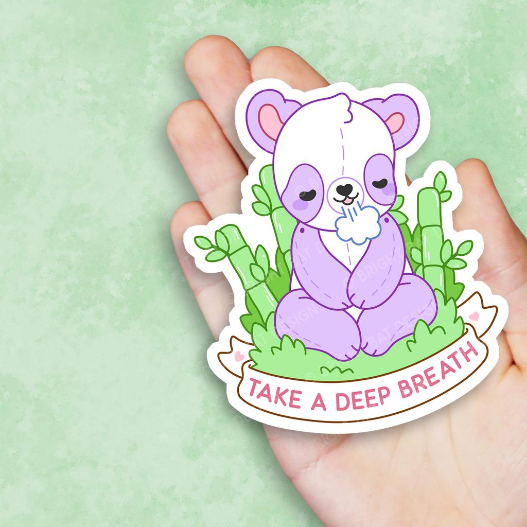 Take A Deep Breath Panda Vinyl Sticker