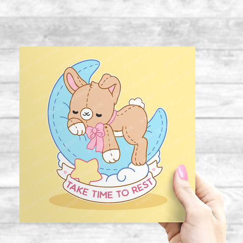 Take Time To Rest Bunny Print