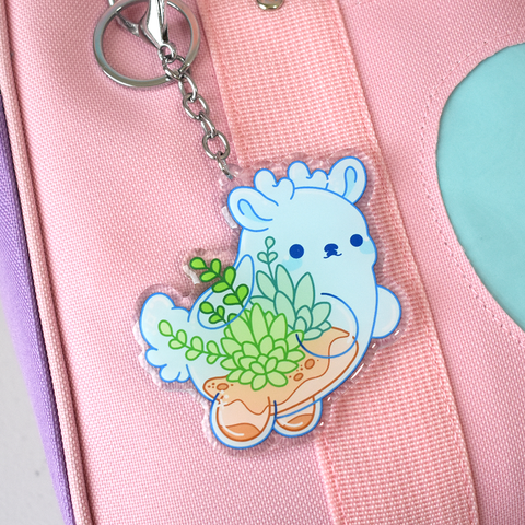 Terrarium Deer Charm Keychain