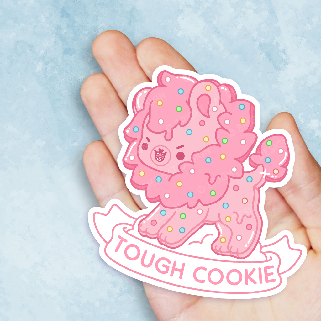 Tough Cookie Lion Vinyl Sticker