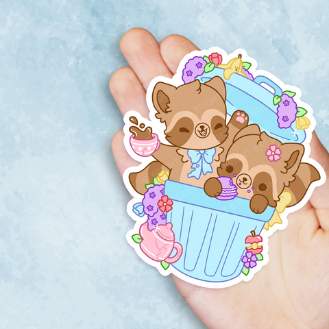 Trash Can Tea Party Vinyl Sticker