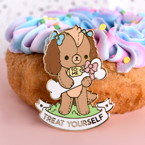 Treat Yourself Dog Enamel Pin