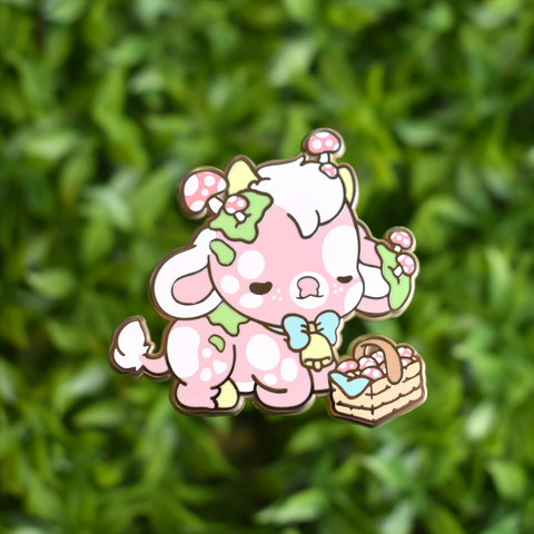 Truffle the Mushroom Cow Enamel Pin