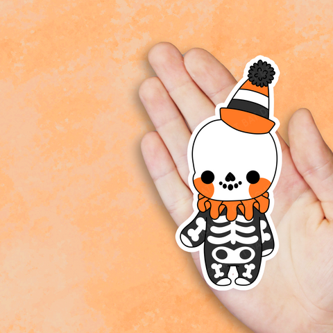 Vintage Halloween Skeleton Vinyl Sticker