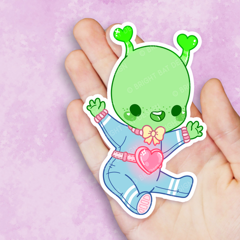 Valentine Alien Vinyl Sticker