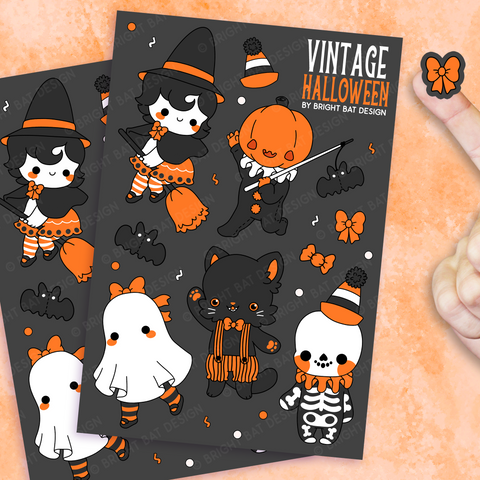 Vintage Halloween Sticker Sheets (2 Pack)