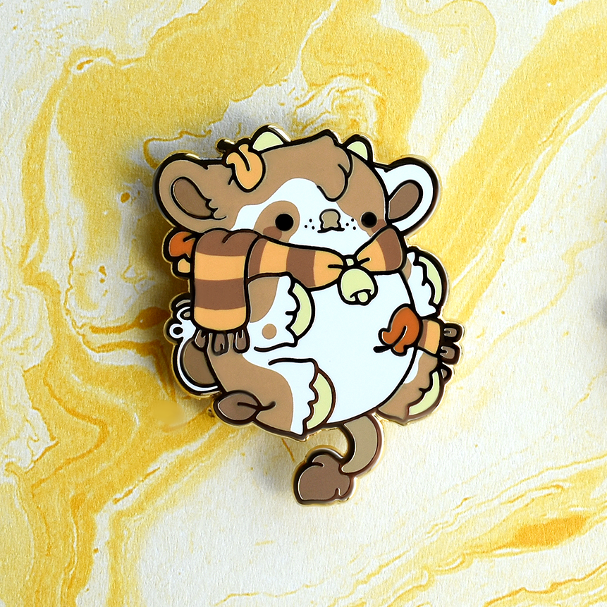 Waffle the Maple Cow Nugget Enamel Pin