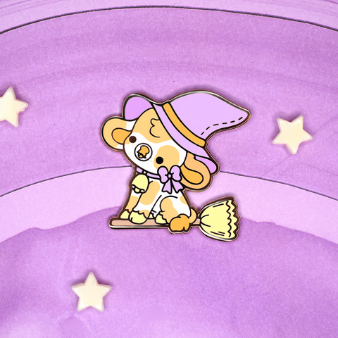 Hex the Witch Cow Enamel Pin