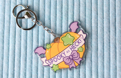 Spooky as Heck Halloween Charm Keychain