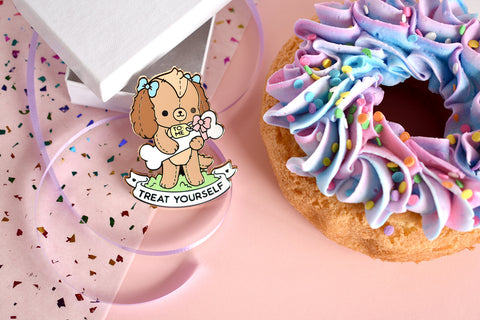 Treat Yourself Dog Enamel Pin