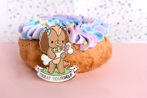 Treat Yourself Dog Enamel Pin