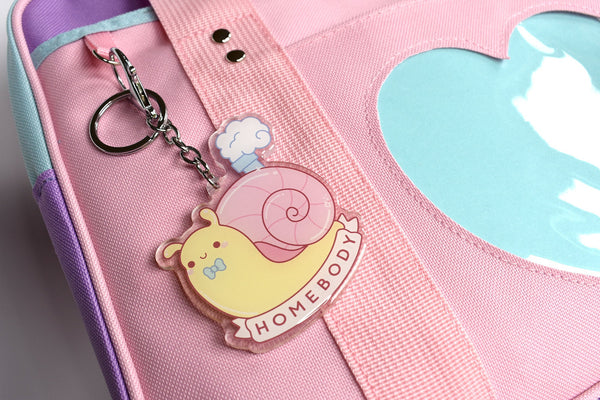 Homebody Snail Charm Keychain