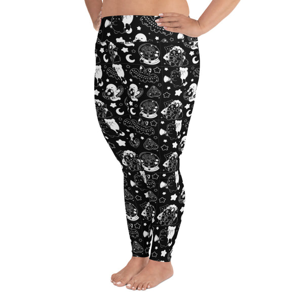 Black Paranormal Nuggets Plus Size Leggings