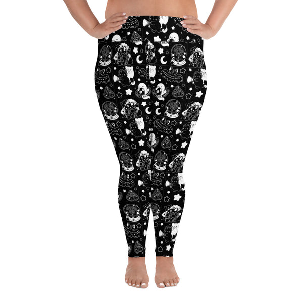 Black Paranormal Nuggets Plus Size Leggings