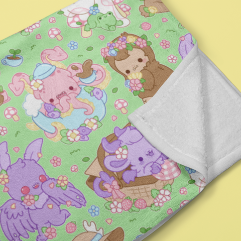 Cottage Cryptids Throw Blanket