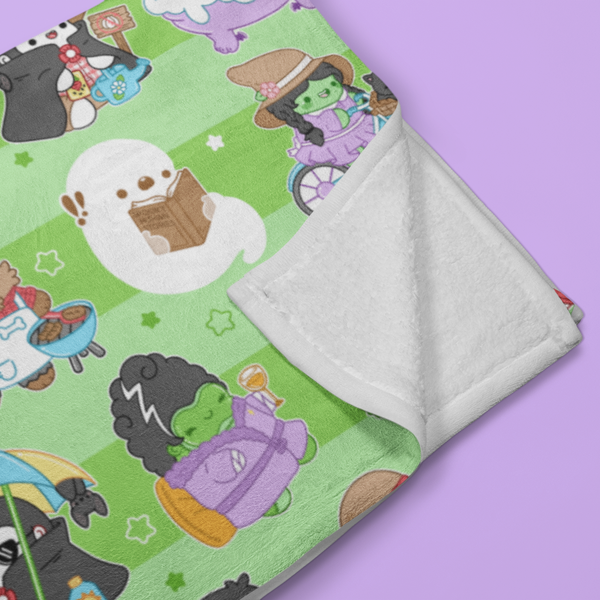 Vacation Monsters Throw Blanket