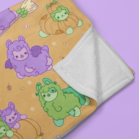Halloween Alpacas Throw Blanket
