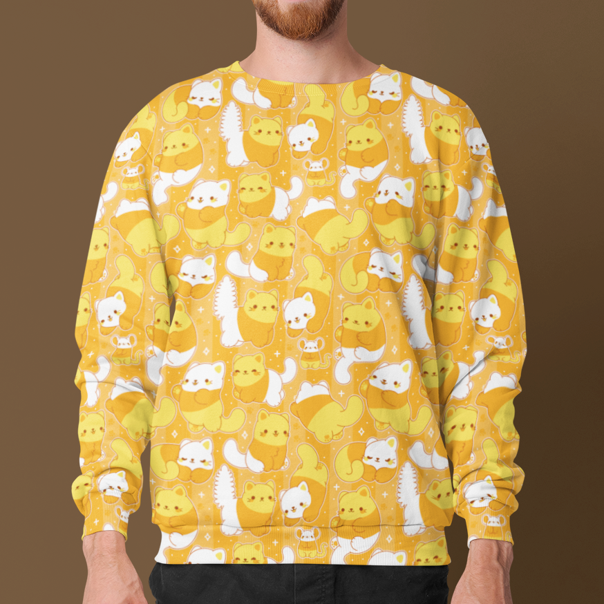 Candy Corn Cats All-Over Sweatshirt